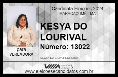 Candidato KESYA DO  LOURIVAL 2024 - MARACAÇUMÉ - Eleições