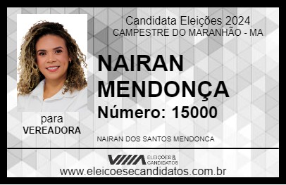 Candidato NAIRAN MENDONÇA 2024 - CAMPESTRE DO MARANHÃO - Eleições