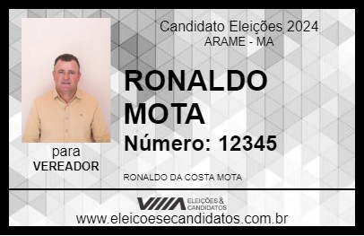 Candidato RONALDO MOTA 2024 - ARAME - Eleições