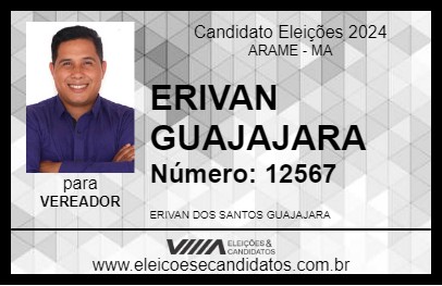 Candidato ERIVAN GUAJAJARA 2024 - ARAME - Eleições