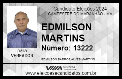 Candidato EDMILSON MARTINS 2024 - CAMPESTRE DO MARANHÃO - Eleições