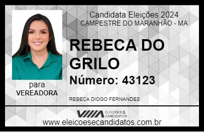 Candidato REBECA DO GRILO 2024 - CAMPESTRE DO MARANHÃO - Eleições