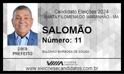 Candidato SALOMÃO 2024 - SANTA FILOMENA DO MARANHÃO - Eleições