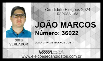 Candidato JOÃO MARCOS 2024 - RAPOSA - Eleições