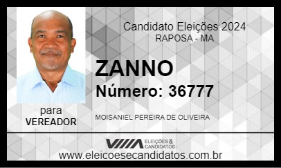 Candidato ZANNO 2024 - RAPOSA - Eleições