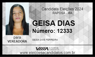 Candidato GEISA DIAS 2024 - RAPOSA - Eleições