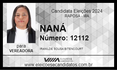 Candidato NANÁ 2024 - RAPOSA - Eleições