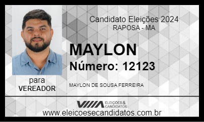 Candidato MAYLON FERREIRA 2024 - RAPOSA - Eleições