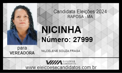 Candidato NICINHA FRAGA 2024 - RAPOSA - Eleições