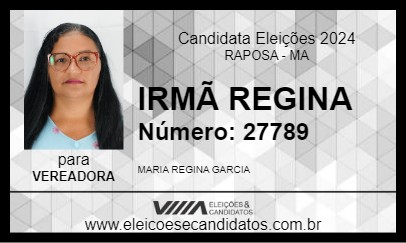 Candidato IRMÃ REGINA 2024 - RAPOSA - Eleições