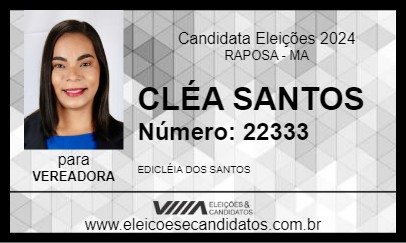 Candidato CLÉA SANTOS 2024 - RAPOSA - Eleições