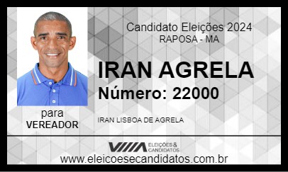 Candidato IRAN AGRELA 2024 - RAPOSA - Eleições