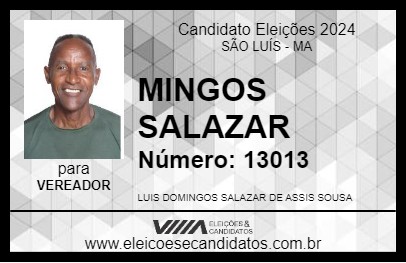 Candidato MINGOS SALAZAR 2024 - SÃO LUÍS - Eleições