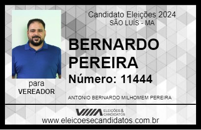 Candidato BERNARDO PEREIRA 2024 - SÃO LUÍS - Eleições