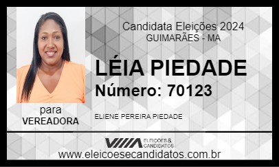 Candidato LÉIA PIEDADE 2024 - GUIMARÃES - Eleições