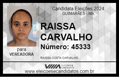 Candidato RAISSA CARVALHO 2024 - GUIMARÃES - Eleições