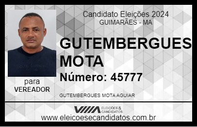 Candidato GUTEMBERGUES MOTA 2024 - GUIMARÃES - Eleições