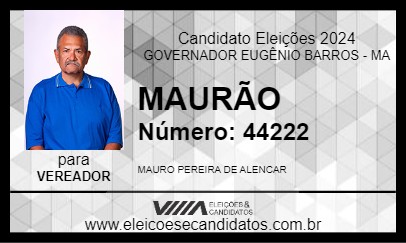 Candidato MAURÃO 2024 - GOVERNADOR EUGÊNIO BARROS - Eleições