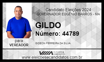 Candidato GILDO 2024 - GOVERNADOR EUGÊNIO BARROS - Eleições