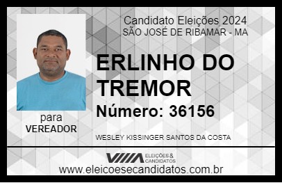 Candidato ERLINHO DO TREMOR 2024 - SÃO JOSÉ DE RIBAMAR - Eleições