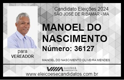 Candidato MANOEL DO NASCIMENTO 2024 - SÃO JOSÉ DE RIBAMAR - Eleições