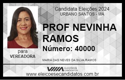 Candidato PROF NEVINHA RAMOS 2024 - URBANO SANTOS - Eleições