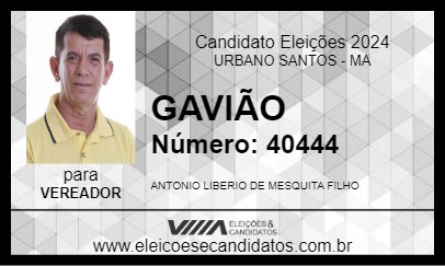 Candidato GAVIÃO 2024 - URBANO SANTOS - Eleições