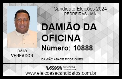 Candidato DAMIÃO DA OFICINA 2024 - PEDREIRAS - Eleições