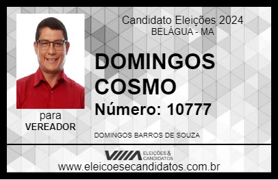 Candidato DOMINGOS COSMO 2024 - BELÁGUA - Eleições