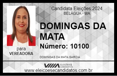 Candidato DOMINGAS DA MATA 2024 - BELÁGUA - Eleições