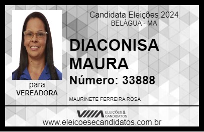 Candidato DIACONISA MAURA 2024 - BELÁGUA - Eleições