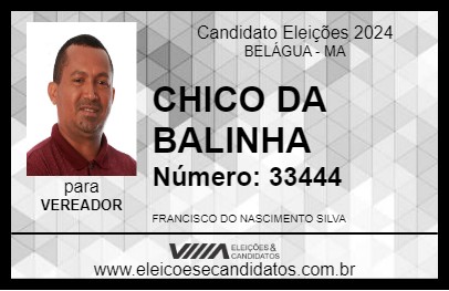 Candidato CHICO DA BALINHA 2024 - BELÁGUA - Eleições