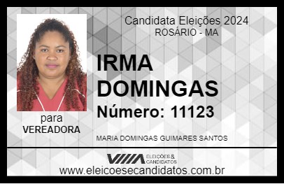 Candidato IRMA DOMINGAS 2024 - ROSÁRIO - Eleições