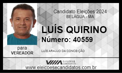 Candidato LUÍS QUIRINO 2024 - BELÁGUA - Eleições