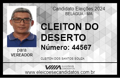 Candidato CLEITON DO DESERTO 2024 - BELÁGUA - Eleições