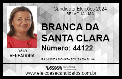 Candidato BRANCA DA SANTA CLARA 2024 - BELÁGUA - Eleições