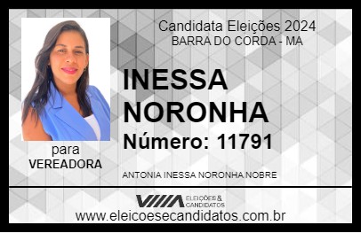 Candidato INESSA NORONHA 2024 - BARRA DO CORDA - Eleições