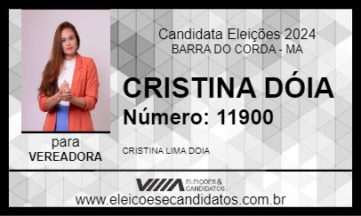 Candidato CRISTINA DÓIA 2024 - BARRA DO CORDA - Eleições