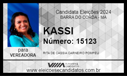 Candidato KASSI POMPEU 2024 - BARRA DO CORDA - Eleições