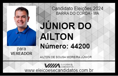 Candidato JÚNIOR DO AILTON 2024 - BARRA DO CORDA - Eleições