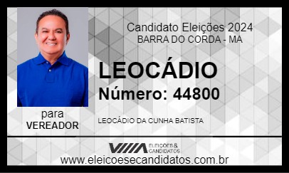 Candidato LEOCÁDIO 2024 - BARRA DO CORDA - Eleições