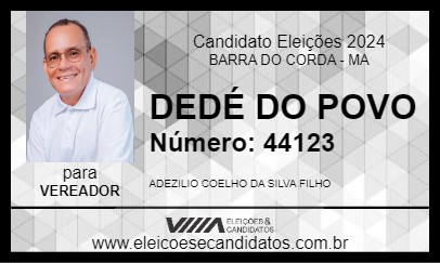 Candidato DEDÉ DO POVO 2024 - BARRA DO CORDA - Eleições