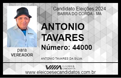 Candidato ANTONIO TAVARES 2024 - BARRA DO CORDA - Eleições