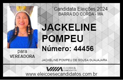 Candidato JACKELINE POMPEU 2024 - BARRA DO CORDA - Eleições