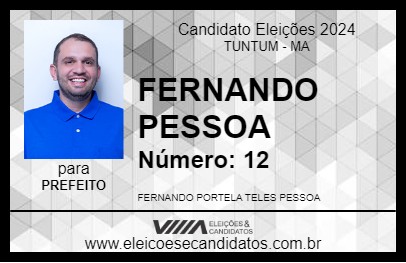 Candidato FERNANDO PESSOA 2024 - TUNTUM - Eleições