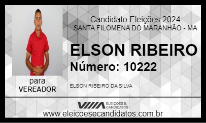 Candidato ELSON RIBEIRO 2024 - SANTA FILOMENA DO MARANHÃO - Eleições