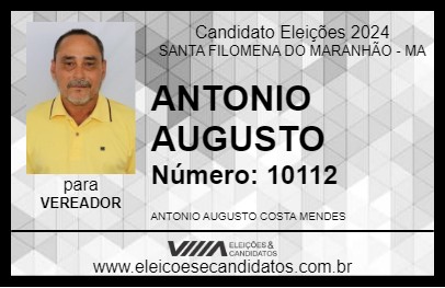 Candidato ANTONIO AUGUSTO 2024 - SANTA FILOMENA DO MARANHÃO - Eleições