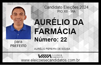 Candidato AURÉLIO DA FARMÁCIA 2024 - PIO XII - Eleições