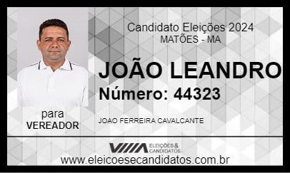 Candidato JOÃO LEANDRO 2024 - MATÕES - Eleições