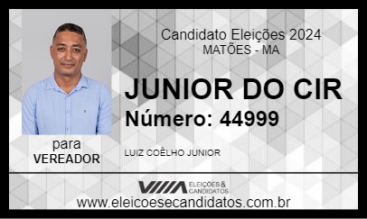 Candidato JUNIOR DO CIR 2024 - MATÕES - Eleições